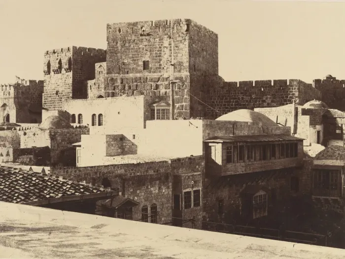 Framed Print : Jerusalem. Tour de David avec ses grandes assises salomoniennes, 1860 or later Framed Print : Jerusalem. Tour de David avec ses grandes assises salomoniennes, 1860 or later