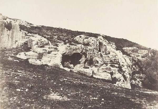 Jerusalem, Vallee de Hinnom, Tombeaux antiques, 1854. Creator: Auguste Salzmann