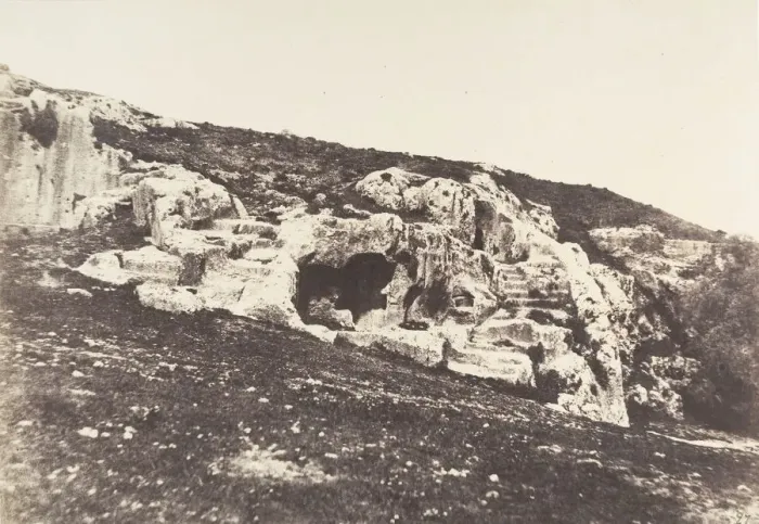 Framed Print : Jerusalem, Vallee de Hinnom, Tombeaux antiques, 1854. Creator: Auguste Salzmann Framed Print : Jerusalem, Vallee de Hinnom, Tombeaux antiques, 1854. Creator: Auguste Salzmann