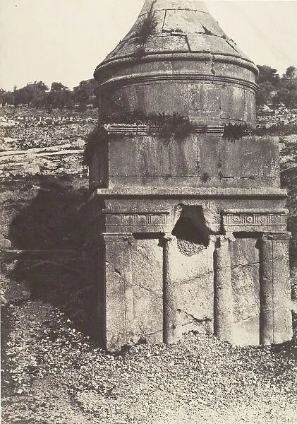 Jerusalem, Vallee de Josaphat, Details du Tombeau d'Absalom, 1854