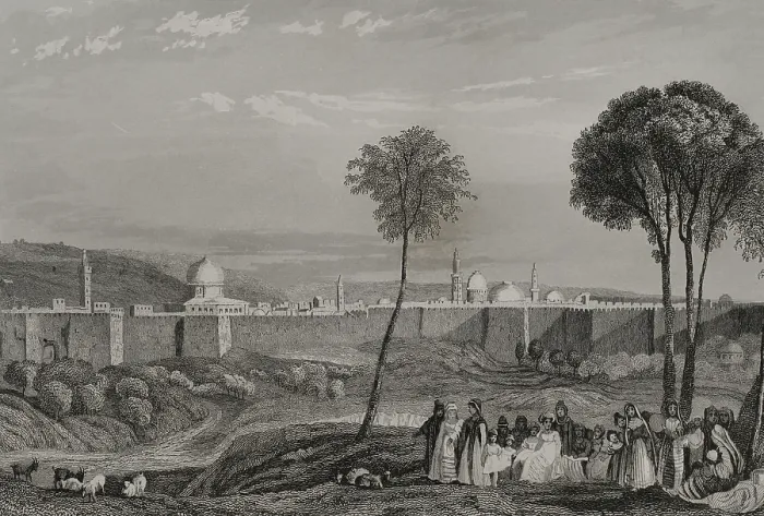 Framed Print : Jerusalem Wall, 1840. Creator: Emile Rouargue Framed Print : Jerusalem Wall, 1840. Creator: Emile Rouargue