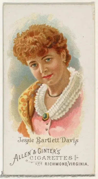 Framed Print : Jessie Bartlett Davis, from Worlds Beauties, Series 1 (N26) for Allen & Framed Print : Jessie Bartlett Davis, from Worlds Beauties, Series 1 (N26) for Allen &