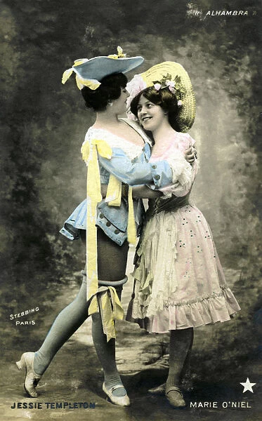 Jessie Templeton and Marie O Niel, actresses, 1905. Artist: Stebbing