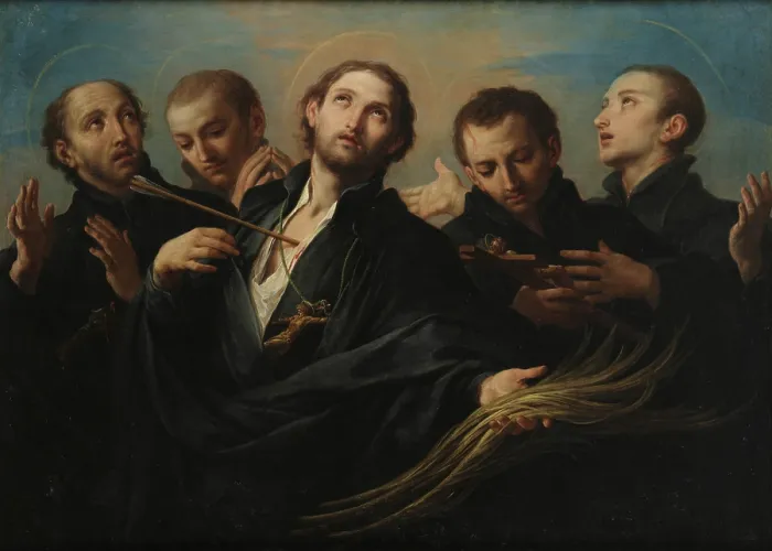 Framed Print : The Five Jesuit Martyrs of Cuncolim, ca. 1695. Creator: Conca, Sebastiano (1680-1764) Framed Print : The Five Jesuit Martyrs of Cuncolim, ca. 1695. Creator: Conca, Sebastiano (1680-1764)