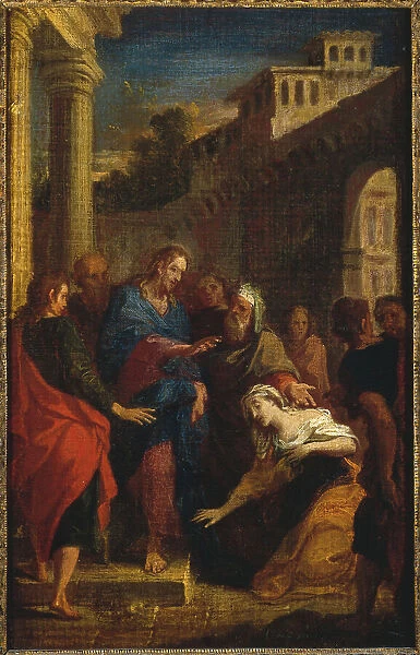 Jesus and the bleeding woman, c1695. Creator: Louis de Boullogne II