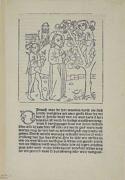 Jesus Calling Zacchaeus from Geistliche Auslegung des Lebens Jesu...c. 1485...assembled 1929. Creators: Unknown, Johann Zainer, Wilhelm Ludwig Schreiber