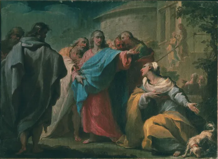 Framed Print : Jesus and the Canaanite Woman, Mid of the 18th cen Framed Print : Jesus and the Canaanite Woman, Mid of the 18th cen