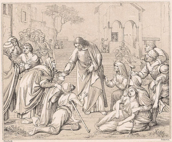 Jesus healing the multitudes, c1880