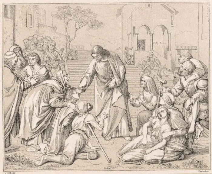 Framed Print : Jesus healing the multitudes, c1880 Framed Print : Jesus healing the multitudes, c1880