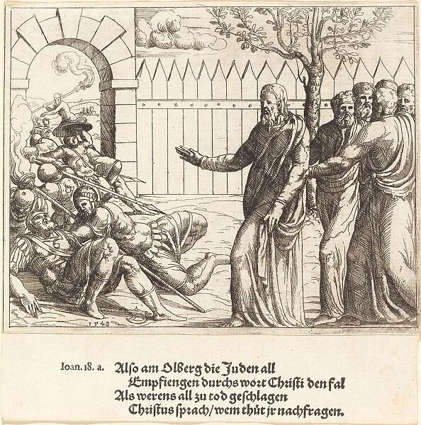 Jesus Identifies Himself before the Arrest, 1548. Creator: Augustin Hirschvogel
