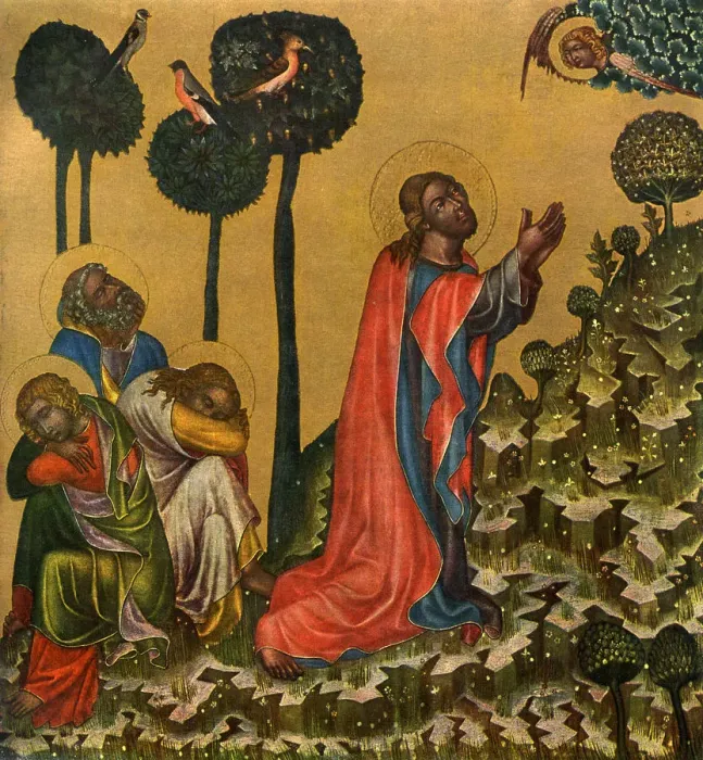 Framed Print : Jesus in the Olive Grove, c1350 (1955). Artist: Master of the Vyssi Brod Altar Framed Print : Jesus in the Olive Grove, c1350 (1955). Artist: Master of the Vyssi Brod Altar