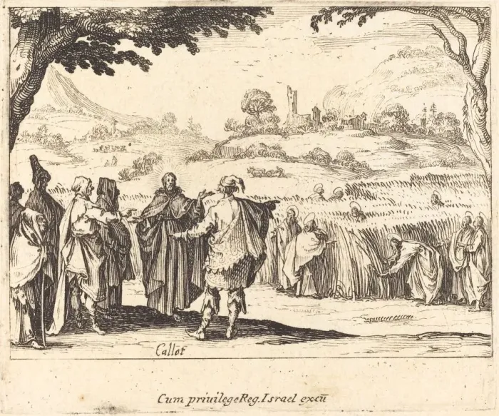 Framed Print : Jesus with the Pharisees, 1635. Creator: Jacques Callot Framed Print : Jesus with the Pharisees, 1635. Creator: Jacques Callot