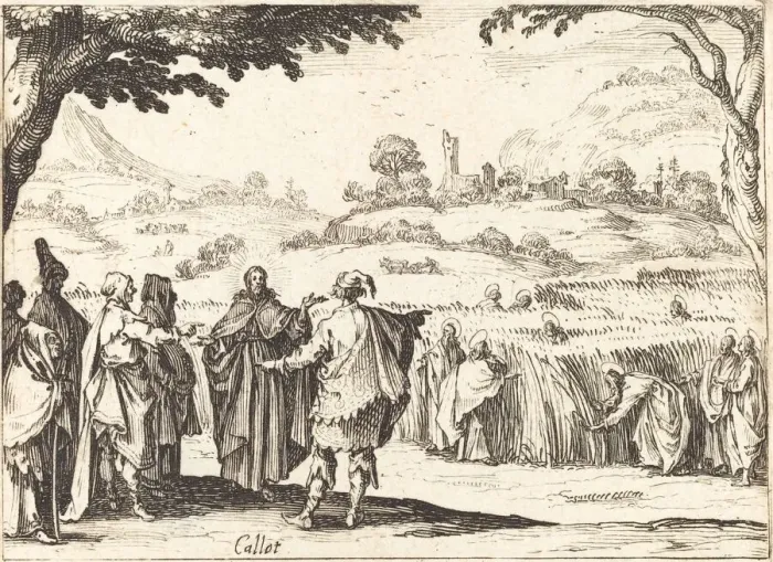 Framed Print : Jesus with the Pharisees, 1635. Creator: Jacques Callot Framed Print : Jesus with the Pharisees, 1635. Creator: Jacques Callot