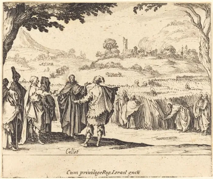 Framed Print : Jesus with the Pharisees, 1635. Creator: Jacques Callot Framed Print : Jesus with the Pharisees, 1635. Creator: Jacques Callot