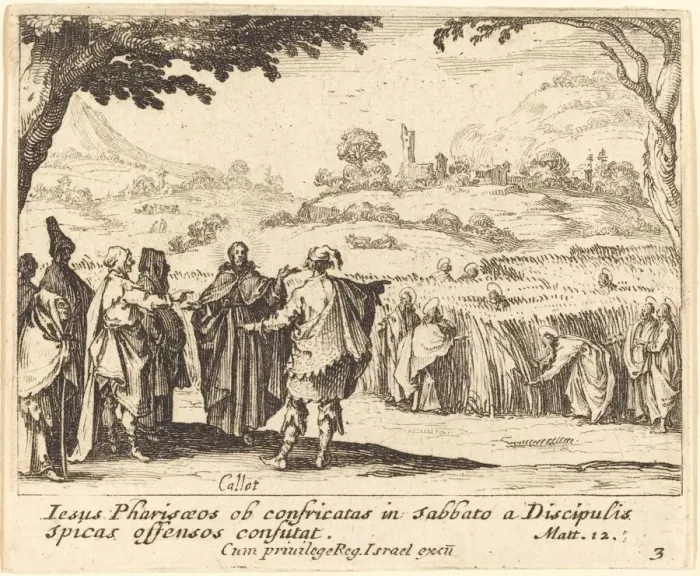 Framed Print : Jesus with the Pharisees, 1635. Creator: Jacques Callot Framed Print : Jesus with the Pharisees, 1635. Creator: Jacques Callot