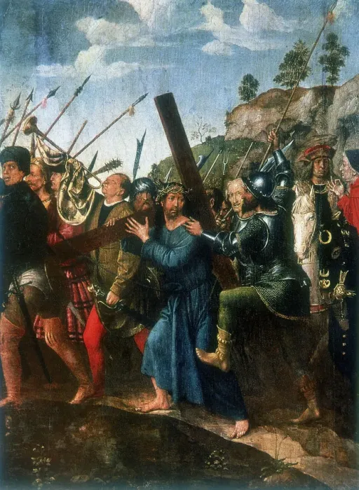 Framed Print : Jesus on the Road to Calvary, late 15th / early 16th century. Artist: Michael Sittow Framed Print : Jesus on the Road to Calvary, late 15th / early 16th century. Artist: Michael Sittow
