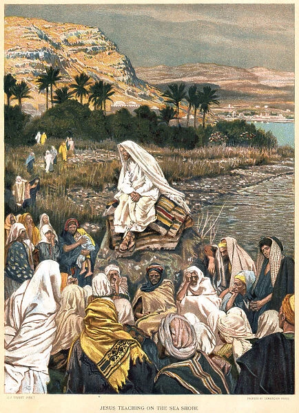 Jesus teaching on the sea shore, c1890. Artist: James Tissot