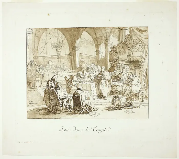 Framed Print : Jesus in the Temple, n.d. Creator: Jean Baptiste Le Prince