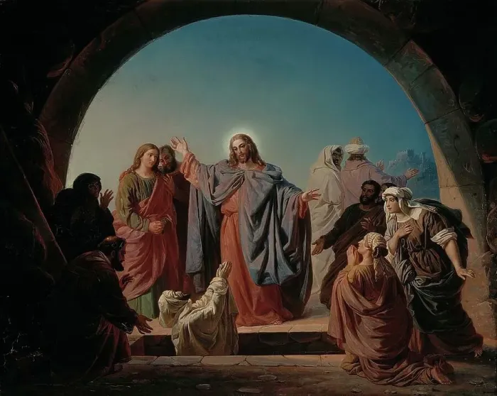 Framed Print : Jesus Wakes Lazarus, 1860. Creator: Robert Wilhelm Ekman Framed Print : Jesus Wakes Lazarus, 1860. Creator: Robert Wilhelm Ekman