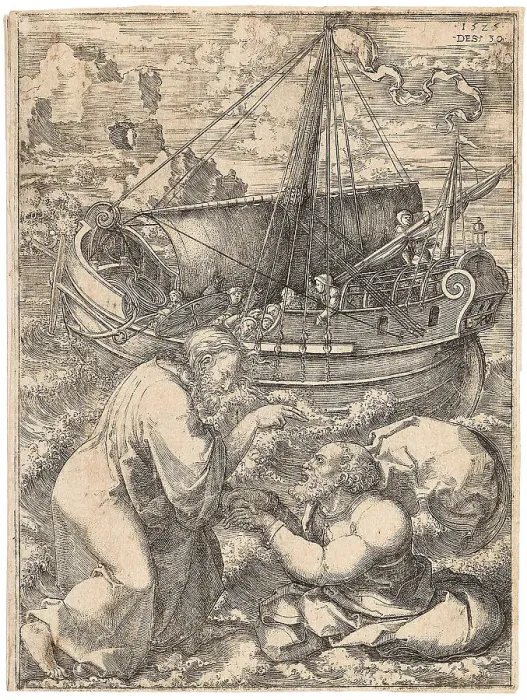 Framed Print : Jesus Walks on Water, 1525. Creator: Vellert; Dirk Jacobsz. (1480 / 85-1547) Framed Print : Jesus Walks on Water, 1525. Creator: Vellert; Dirk Jacobsz. (1480 / 85-1547)