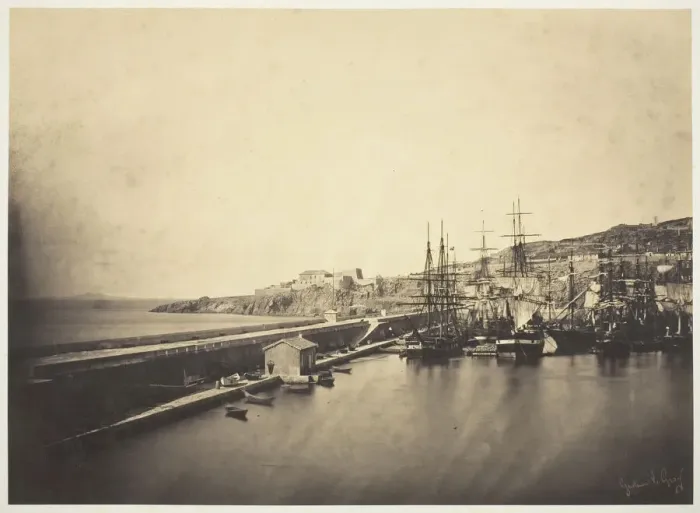 Framed Print : The Jetty at Sete, 1857. Creator: Gustave Le Gray Framed Print : The Jetty at Sete, 1857. Creator: Gustave Le Gray