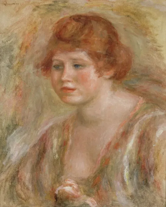 Framed Print : Jeune femme à la rose, between 1918 and 1919. Creator: Pierre-Auguste Renoir Framed Print : Jeune femme à la rose, between 1918 and 1919. Creator: Pierre-Auguste Renoir