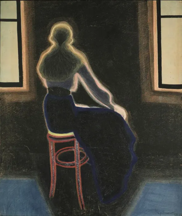 Framed Print : Jeune Femme sur un tabouret, 1909 Framed Print : Jeune Femme sur un tabouret, 1909