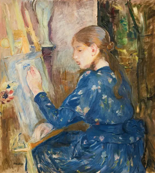 Framed Print : Jeune fille ecrivant, 1891. Creator: Morisot, Berthe (1841-1895) Framed Print : Jeune fille ecrivant, 1891. Creator: Morisot, Berthe (1841-1895)