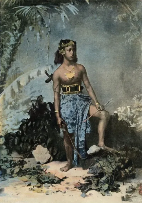 Framed Print : Jeune Fille De Samoa, (Young Samoan Girl), 1900. Creator: Unknown Framed Print : Jeune Fille De Samoa, (Young Samoan Girl), 1900. Creator: Unknown