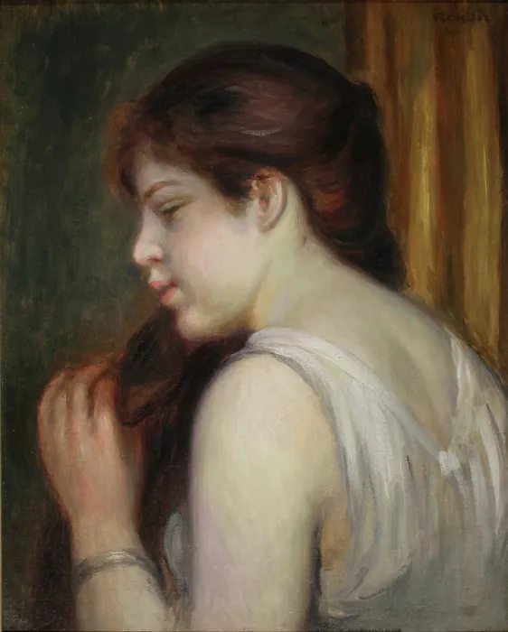 Framed Print : Jeune fille se peignant (Young girl combing her hair), c1892. Creator: Renoir, Pierre Auguste (1841-1919) Framed Print : Jeune fille se peignant (Young girl combing her hair), c1892. Creator: Renoir, Pierre Auguste (1841-1919)