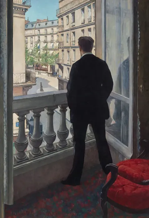 Framed Print : Jeune homme à sa fenêtre, 1876. Creator: Caillebotte, Gustave (1848-1894) Framed Print : Jeune homme à sa fenêtre, 1876. Creator: Caillebotte, Gustave (1848-1894)