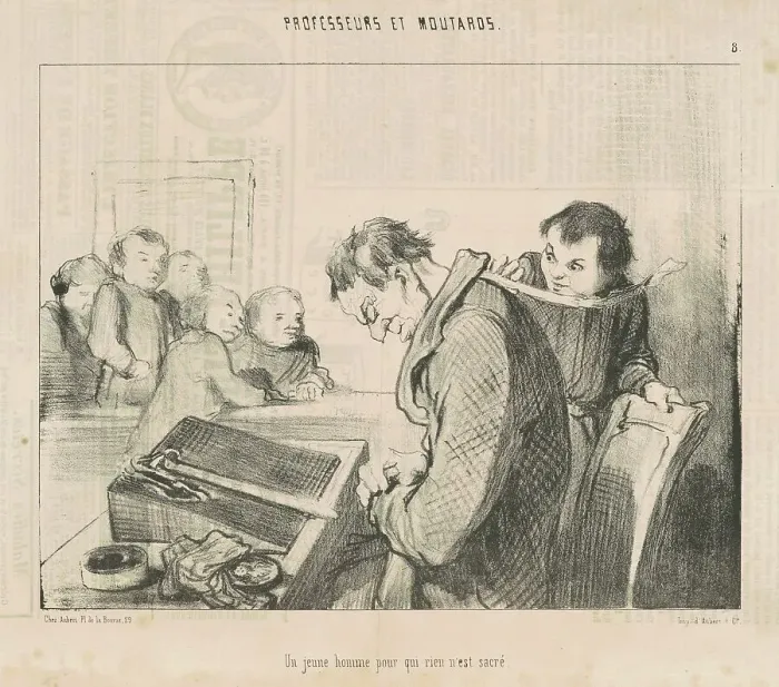Framed Print : Un jeune homme pour qui rien n'est sacre, 19th century. Creator: Honore Daumier Framed Print : Un jeune homme pour qui rien n'est sacre, 19th century. Creator: Honore Daumier