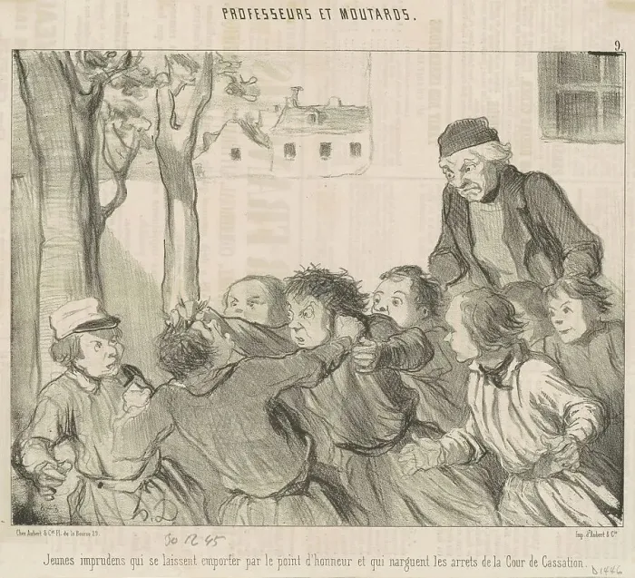 Framed Print : Jeunes imprudens qui se laiseent emporter... 19th century. Creator: Honore Daumier Framed Print : Jeunes imprudens qui se laiseent emporter... 19th century. Creator: Honore Daumier