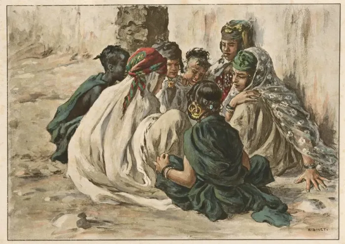Framed Print : Jeux de Fillettes a Laghouat, 1899. Creator: Etienne Dinet (French, 1861-1929) Framed Print : Jeux de Fillettes a Laghouat, 1899. Creator: Etienne Dinet (French, 1861-1929)