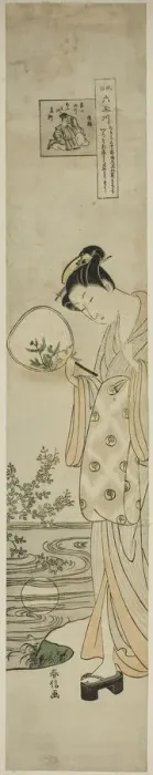 Framed Print : The Jewel River of Bush Clovers (Hagi no Tamagawa), from the series Six Jewel Rivers... c.1769 / 70. Creator: Suzuki Harunobu Framed Print : The Jewel River of Bush Clovers (Hagi no Tamagawa), from the series Six Jewel Rivers... c.1769 / 70. Creator: Suzuki Harunobu