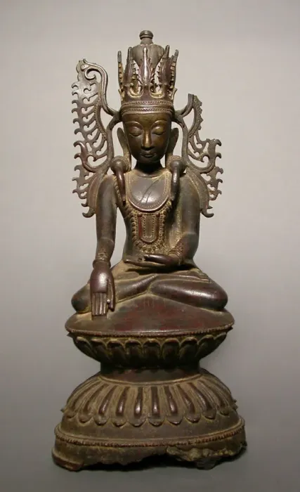 Framed Print : Jeweled and Crowned Buddha (Jambupati), c. 17th century. Creator: Unknown Framed Print : Jeweled and Crowned Buddha (Jambupati), c. 17th century. Creator: Unknown