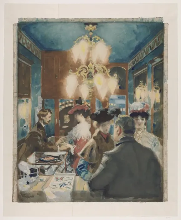 Framed Print : At the jeweler, 1909. Creator: Martin Monnickendam Framed Print : At the jeweler, 1909. Creator: Martin Monnickendam