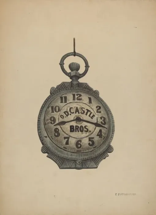 Framed Print : Jewelers Sign Watch, c. 1940. Creator: Paul Poffinbarger Framed Print : Jewelers Sign Watch, c. 1940. Creator: Paul Poffinbarger