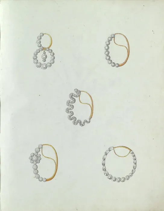 Framed Print : Five jewelry, c.1800-c.1810. Creator: Carl Friedrich Bärthel Framed Print : Five jewelry, c.1800-c.1810. Creator: Carl Friedrich Bärthel