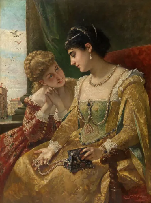 Framed Print : The Jewels of the Bride. Venetian Women in the Sixteenth Century, 1872. Creator: Cesare Dell'Acqua Framed Print : The Jewels of the Bride. Venetian Women in the Sixteenth Century, 1872. Creator: Cesare Dell'Acqua