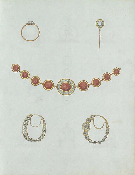 Five jewels including one ring, c.1800-c.1810. Creator: Carl Friedrich Bärthel
