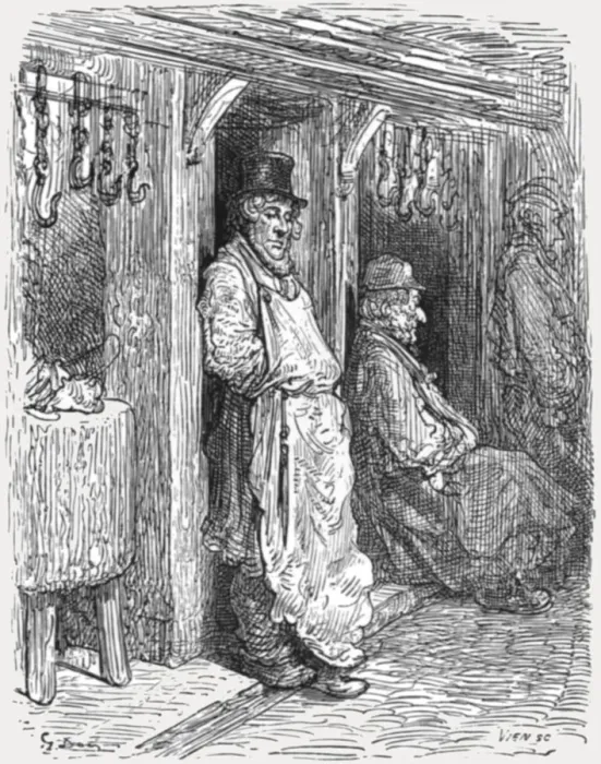 Framed Print : Jewish Butchers - Aldgate, 1872. Creator: Gustave Doré Framed Print : Jewish Butchers - Aldgate, 1872. Creator: Gustave Doré