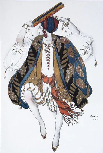Jewish Dance. Costume design for the ballet Cleopatre, 1910. Artist: Bakst, Leon (1866-1924)