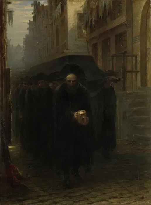 Framed Print : A Jewish Funeral, 1860-1899. Creator: Hendricus Jacobus Burgers Framed Print : A Jewish Funeral, 1860-1899. Creator: Hendricus Jacobus Burgers