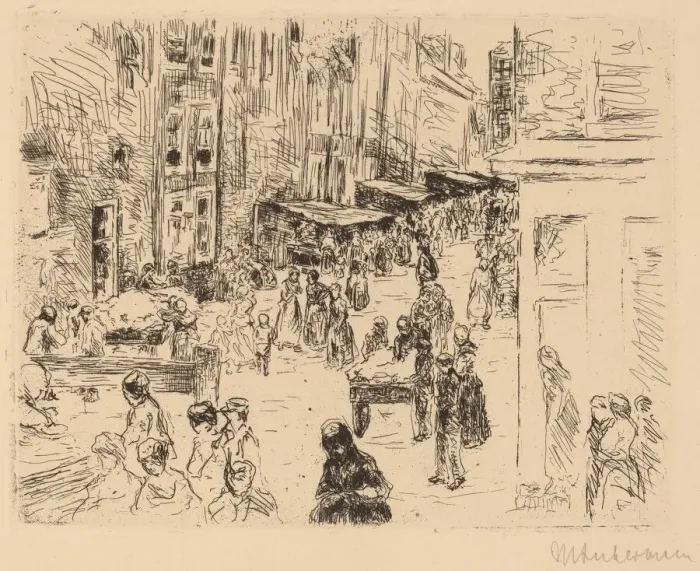 Framed Print : The Jewish Quarter in Amsterdam, 1906. Creator: Max Liebermann Framed Print : The Jewish Quarter in Amsterdam, 1906. Creator: Max Liebermann