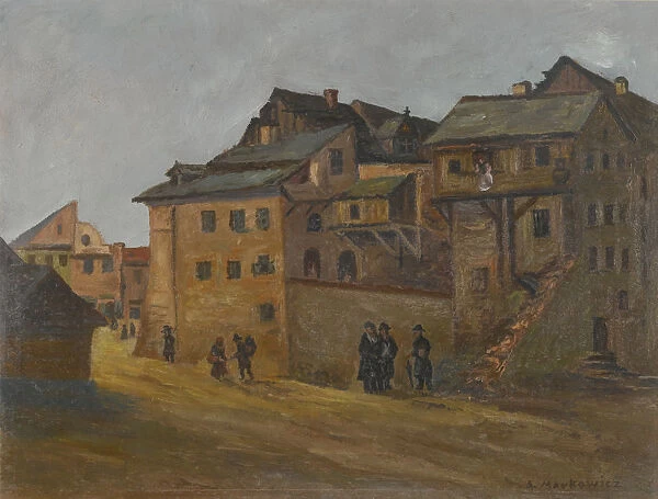 Jewish quarter in Krakow. Artist: Markowicz, Artur (1872-1934)