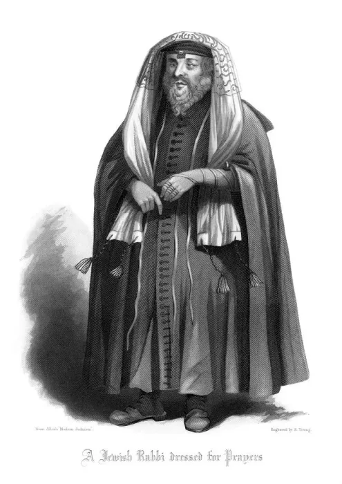 Framed Print : A Jewish Rabbi Dressed for Prayers. Artist: R Young Framed Print : A Jewish Rabbi Dressed for Prayers. Artist: R Young