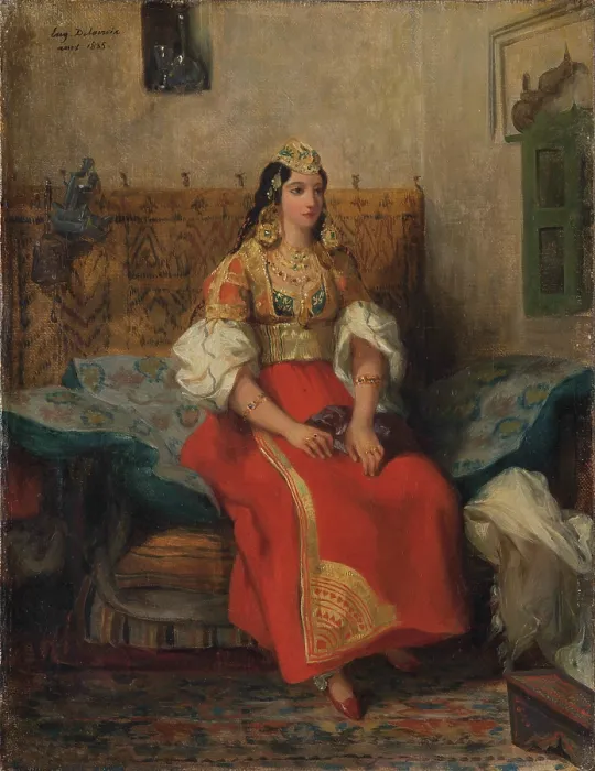 Framed Print : Jewish woman from Tangier in ceremonial dress, 1835. Creator: Delacroix, Eugene (1798-1863) Framed Print : Jewish woman from Tangier in ceremonial dress, 1835. Creator: Delacroix, Eugene (1798-1863)