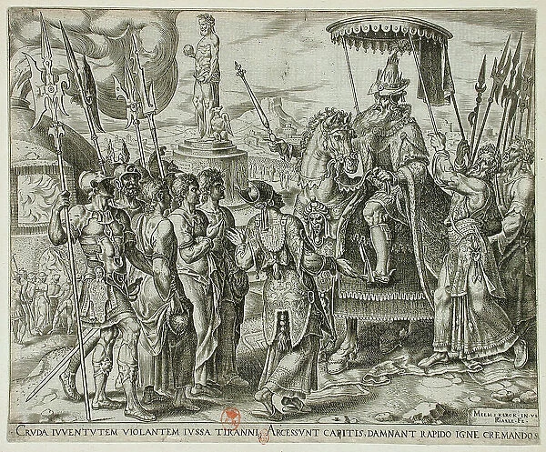 The Three Jews Brought Before Nebuchadnezzar, 1565. Creator: Philip Galle