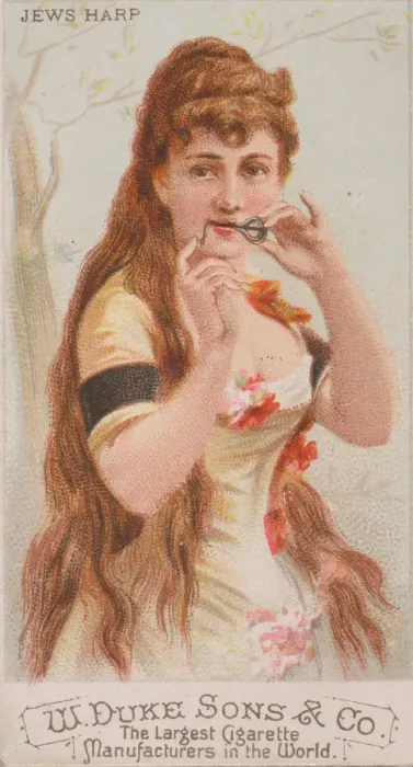 Framed Print : Jews Harp, from the Musical Instruments series (N82) for Duke brand cigarettes, 1888 Framed Print : Jews Harp, from the Musical Instruments series (N82) for Duke brand cigarettes, 1888
